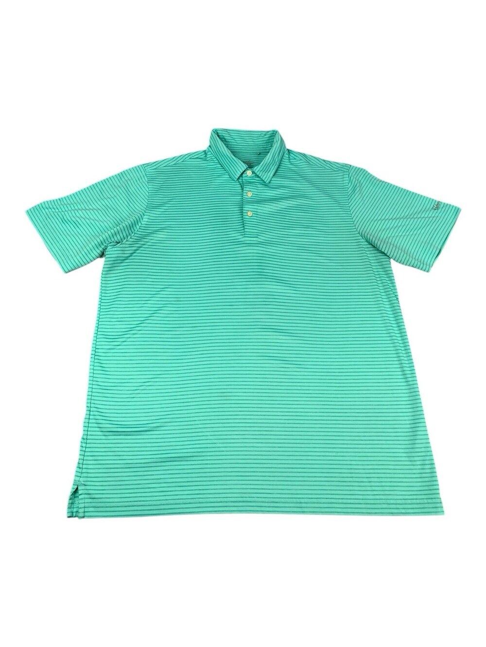 Walter Hagen Essentials Golf Polo Shirt, Short Sleeve, Teal Striped Men's Large